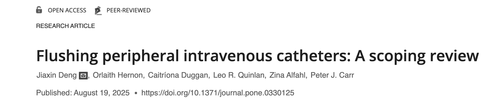 Flushing PIVCs: What We Know (and Don’t) from a Scoping Review Flushing PIVCs: What We Know (and Don’t) from a Scoping Review